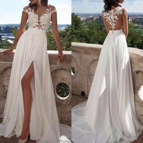 floral mesh prom dress